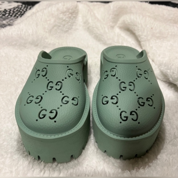 Gucci Shoes - Gucci Platform Perforated G Mules Sz. 6/36
